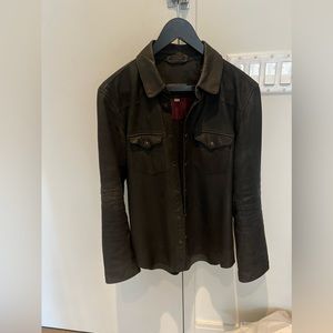John Varvatos Leather Shirt Jacket